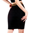 Winter fleece-lined warm half-skirt for women, slimming, suitable for going out, sexy leopard print bodycon skirt with stockings