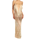 Purely seductive and laid-back see-through lace deep V low-cut backless nightdress