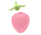 Strawberry-shaped vibrating egg suction device with dust-proof cover, discreet design, IPX7 waterproof