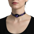 Goth Style Adjustable PU Leather Demon Eye Choker