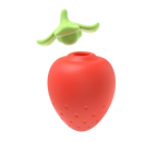 Strawberry-shaped vibrating egg suction device with dust-proof cover, discreet design, IPX7 waterproof