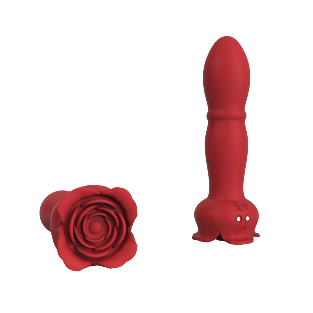 Rose Vibrator App Control 9-Speed Telescopic Anal Plug & Rose Vibrator
