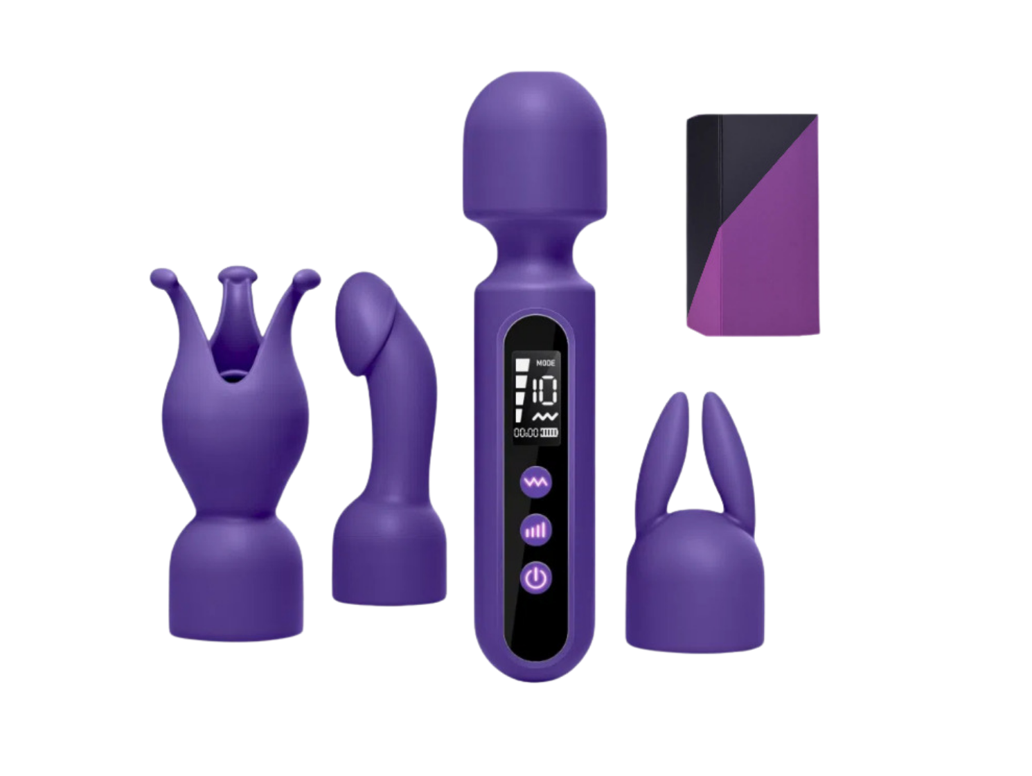 AV massage stick with replaceable head, LED display, orgasmic masturbation toy, female erotic vibrator