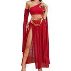 Party  Ritual Set  Red Chiffon Goddess Two-Piece with Coin Belt