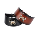 High-end genuine leather SM accessory, golden bowknot erotic leash collar, alternative choker