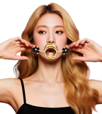 Adult erotic toy: rose-shaped mouth ball, SM prop, teasing metal tongue gag, training sex aid toy