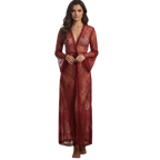 Sheer Lace Deep V Wedding Robe Set – Sexy Bridal Lingerie