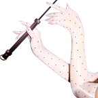 Aurora Glossy Polka Dot Five-Finger Gloves – Ultra-Thin Sheer