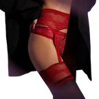 Floral Lace Garter Thigh High Stockings – Plus Size Shiny Sheer