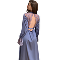 Satin Lace Backless Robe – Seductive Open Back Lingerie