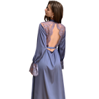 Satin Lace Backless Robe – Seductive Open Back Lingerie