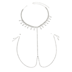 Double Layer Rhinestone Pendant Breast Chain – Sparkling