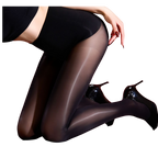 Plus Size High Waist Open Crotch Pantyhose – Glossy Opaque