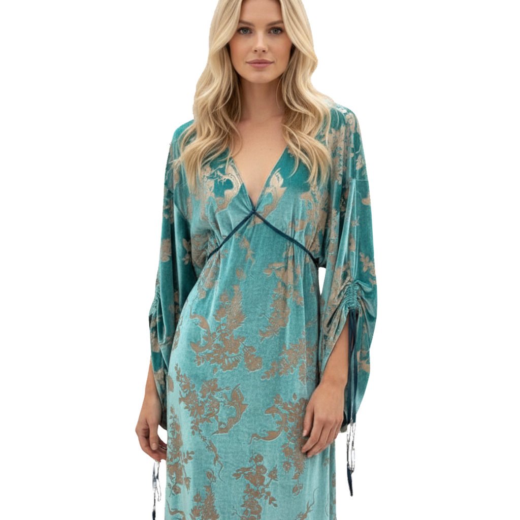 Burnout Velvet Long Sleeve Nightgown – Luxe Elegant Robe
