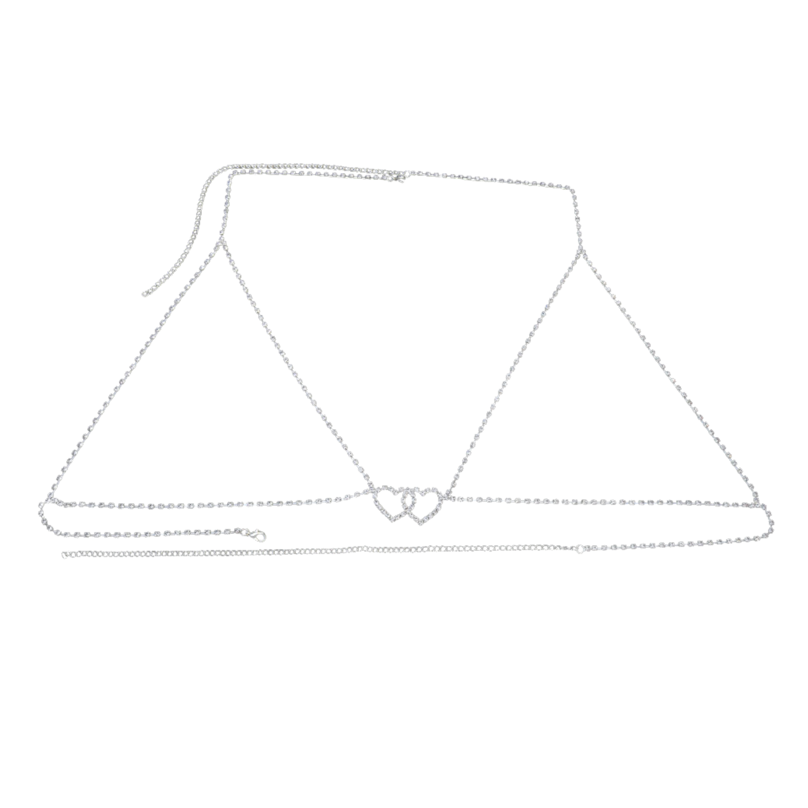 Double Heart Rhinestone Body Chain – Sparkling Halter Neck