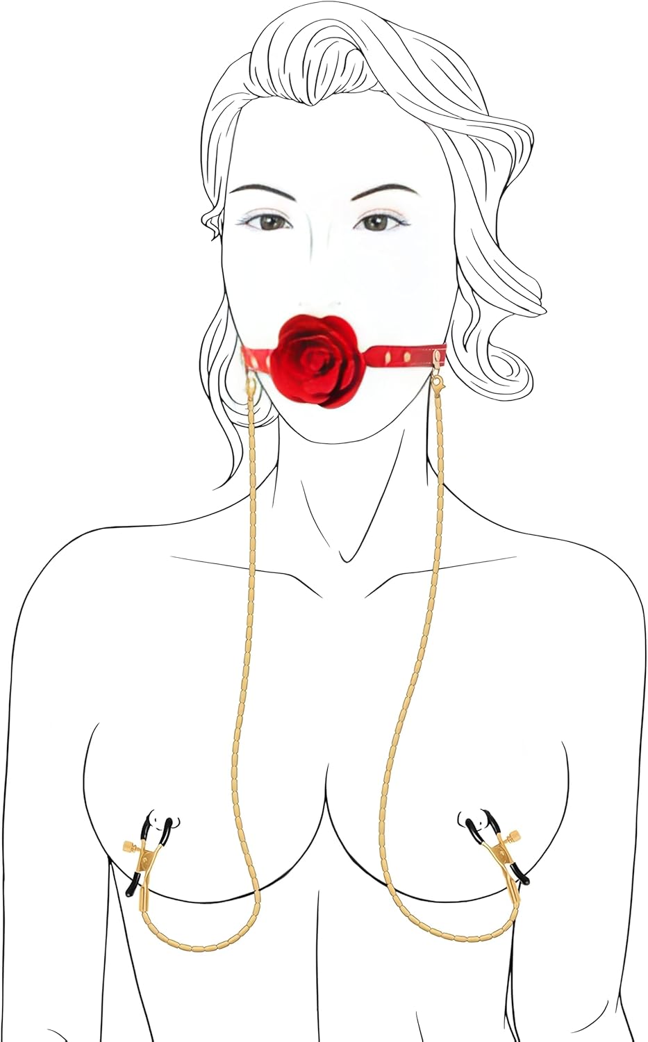 Rose silicone gag ball for lovers, rose oral sex and flirtation sex toy