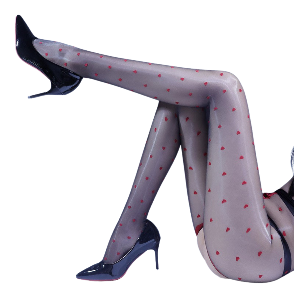 Aurora Heart Seamless Stockings for Women, Ultra-thin, Glossy, Silky, Transparent Toe, Open Crotch, Foot-shaped, Sexy Stockings