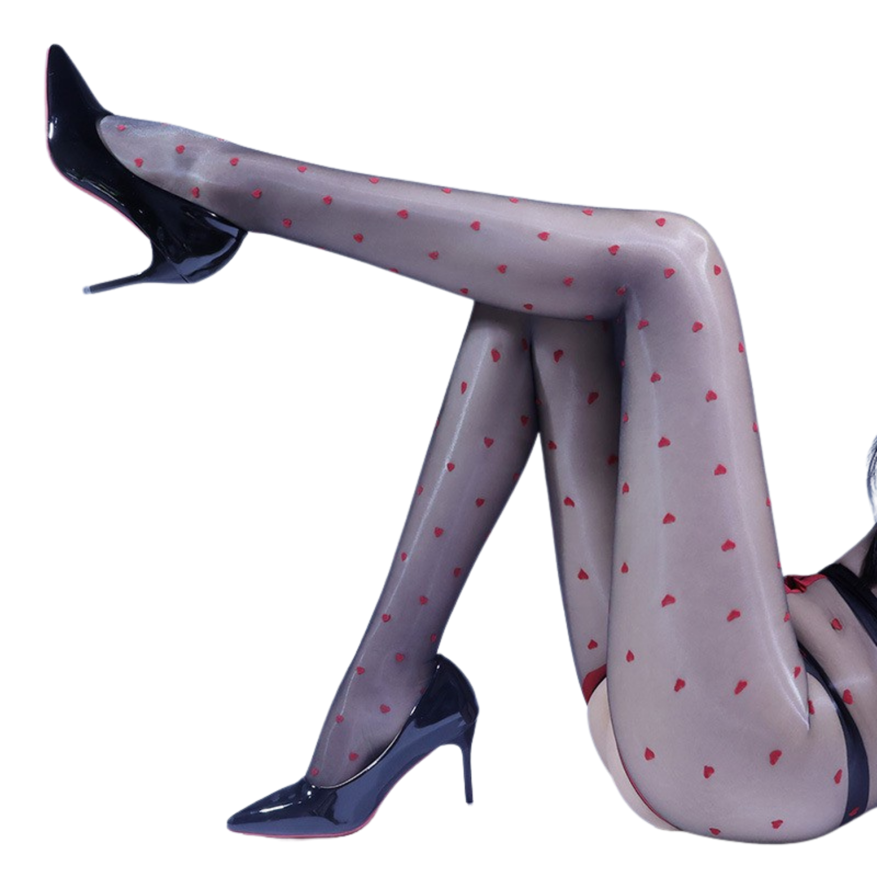 Aurora Heart Seamless Stockings for Women, Ultra-thin, Glossy, Silky, Transparent Toe, Open Crotch, Foot-shaped, Sexy Stockings