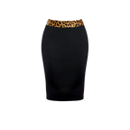 Winter fleece-lined warm half-skirt for women, slimming, suitable for going out, sexy leopard print bodycon skirt with stockings