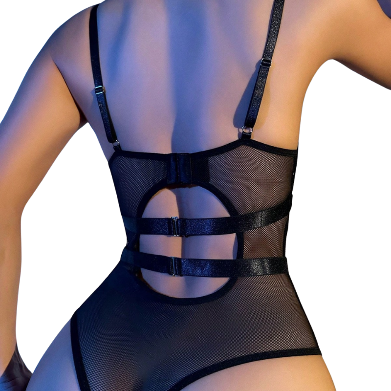 Sexy one-piece underwear with straps, erotic bodysuit