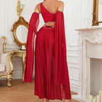 Party  Ritual Set  Red Chiffon Goddess Two-Piece with Coin Belt