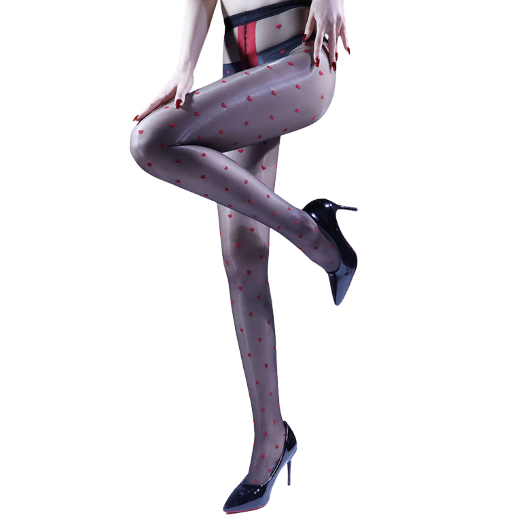 Aurora Heart Seamless Stockings for Women, Ultra-thin, Glossy, Silky, Transparent Toe, Open Crotch, Foot-shaped, Sexy Stockings