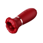 Red Lip Tongue Vibrating Telescopic Wand Massager