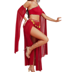 Party  Ritual Set  Red Chiffon Goddess Two-Piece with Coin Belt