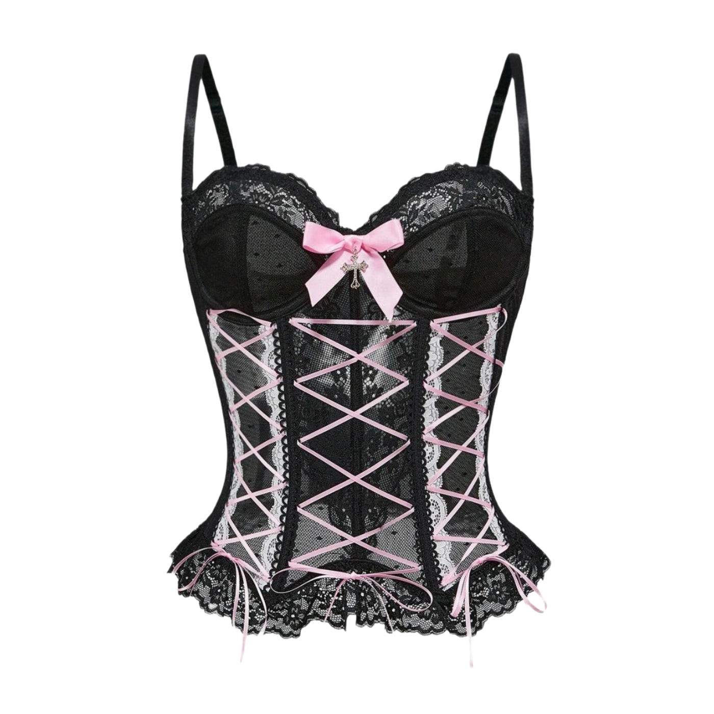 Cross Lace Tank Top Cross-border hot-selling bow-tie cross-lace fishbone shapewear corset