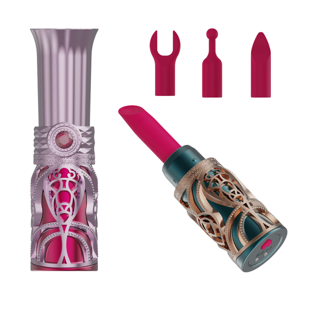 Discreet Pocket-Size Vibrator with Interchangeable Heads - Ultra-Portable Personal Massager