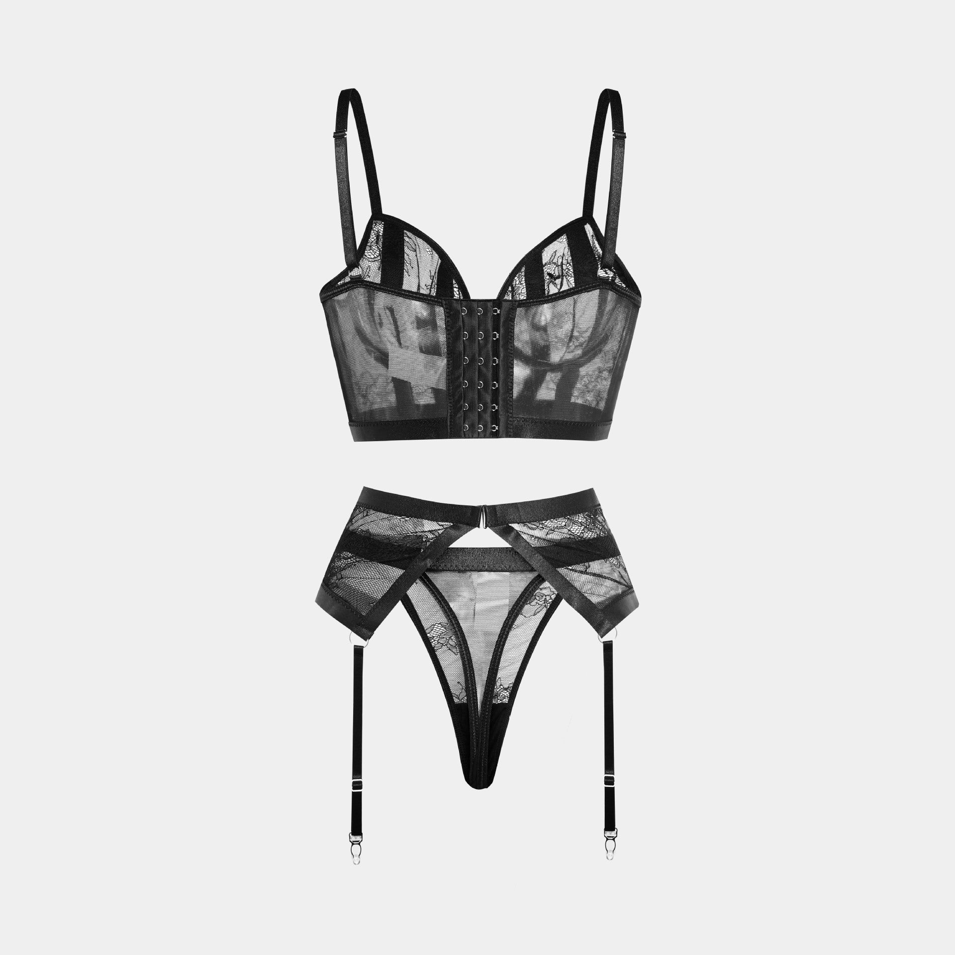 Sexy Lace Bustier & Garter Belt Set